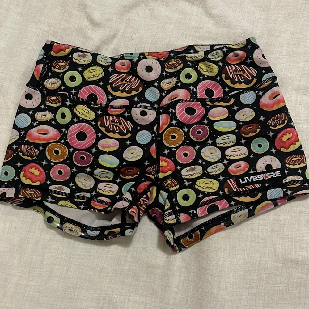 livesore booty shorts galaxy donuts